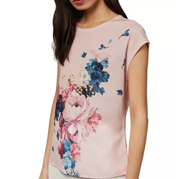 Ted Baker Santula Raspberry-Ripple-Print Tee Size 3 - Picture 6 of 11